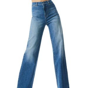 Alice + Olivia - US28 High Rise Flare Jeans in Best Intention